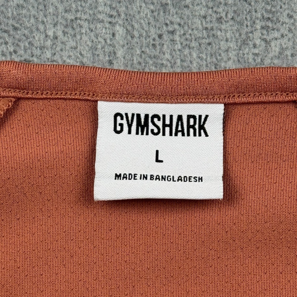 Gymshark Crop Top Womens‎ Large Orange Training Long Sleeve Workout Gym Athletic - Picture 3 of 9